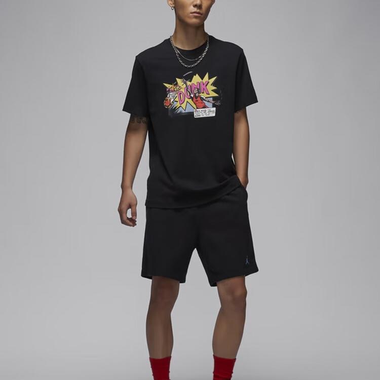 Jordan As M Jbrand Dunk Ss Crew Cotton Round Neck Fashion Versatile Short Sleeve T-Shirt Men T-Shirts Black FZ1940-010