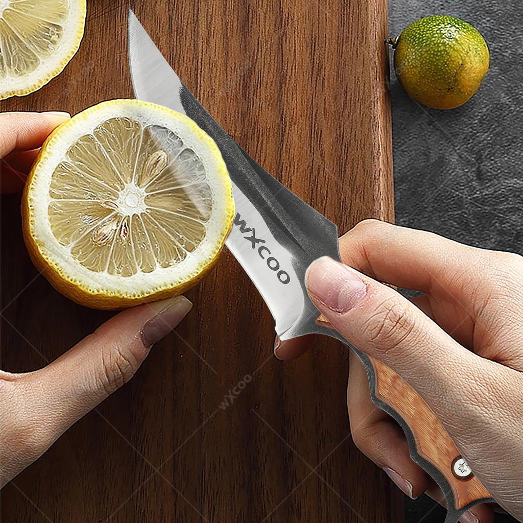 Edelstahl Hackmesser Ausbeinmesser Geschmiedetes Küchenchefmesser Fleisch Fisch Obstmesser Professionelles Metzgeresser mit Abdeckung