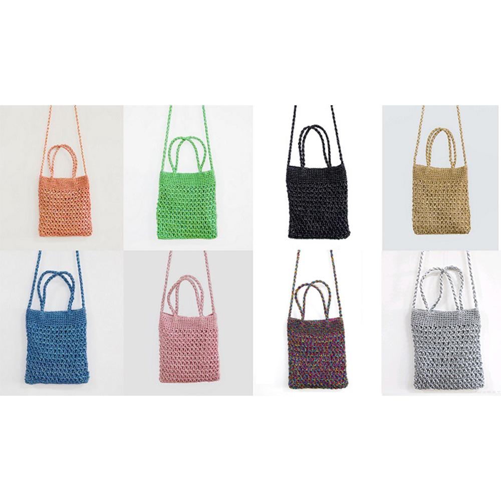 Fashion Silver Tote Women Handbags Hollow Crochet Shoulder Bag  Metical Yarn Knitting Crossbody Bags for Women Shopper Purses