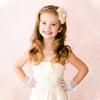Four - Piece Children's Pearl Necklace Set with Lace Gloves and Crystal Pendant for Banquet