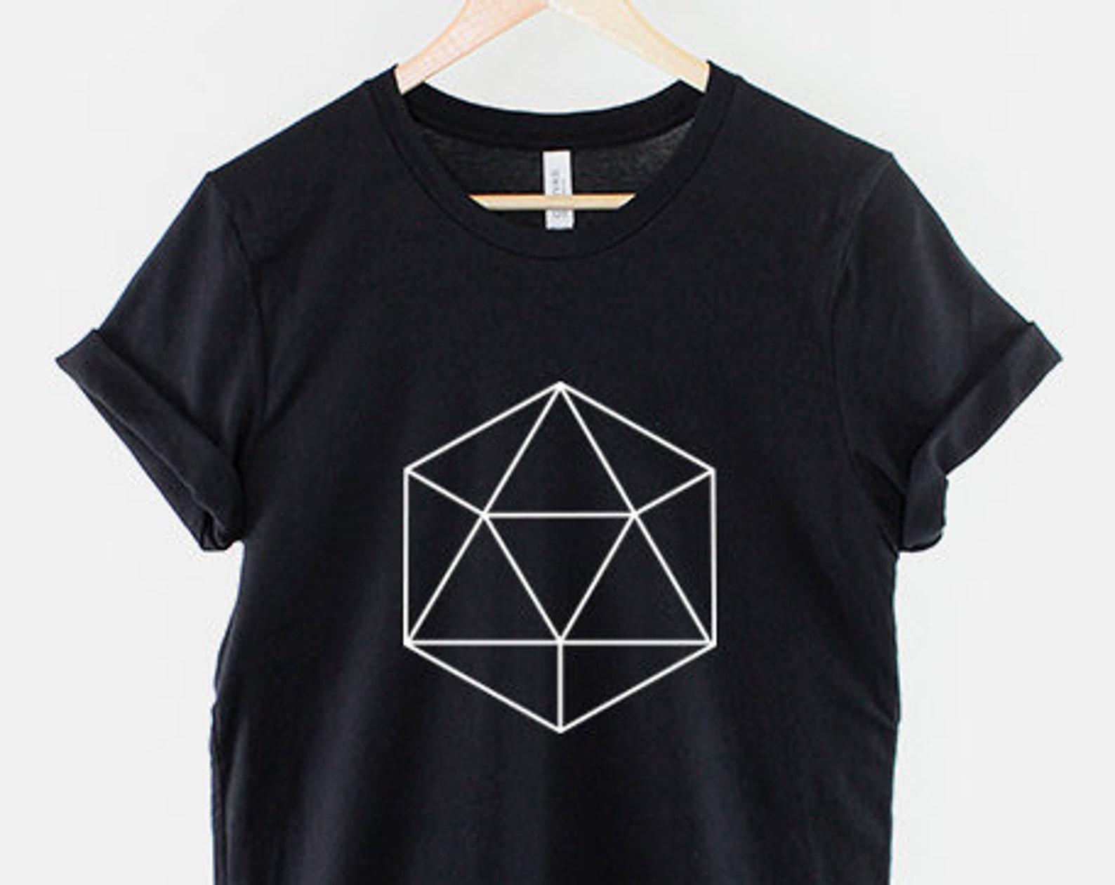 Geometric Hexagon T-Shirt: Minimalist Polygon Print, Soft Cotton, Unisex Sizes M