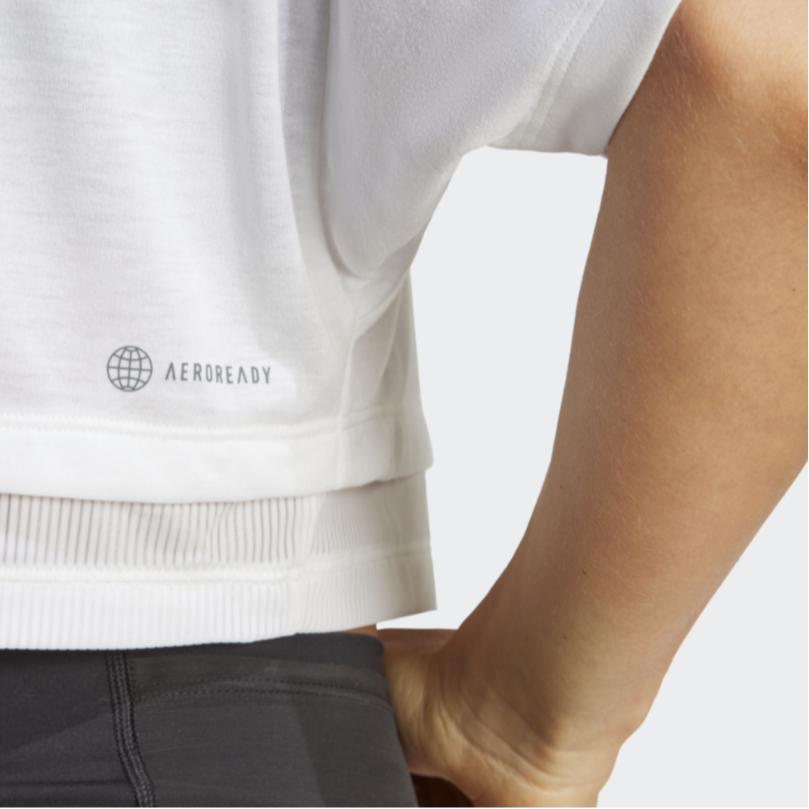 Adidas Training Dance Solid Logo Short Sleeve T-Shirt Women Tops White HS2338