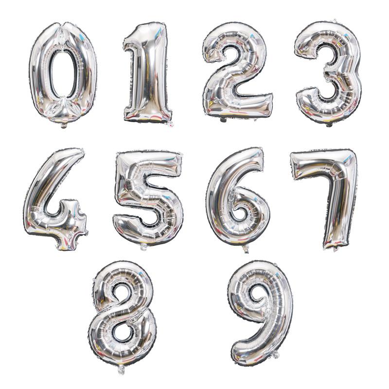 16 32 40 Inch Air Number Large Figures Foil Balloons Happy Birthday Wedding Party Decorations Baby Shower Globos