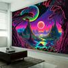 VIKAMA Alien Illusion Wandteppich Farbverlauf Illusion Wohnzimmer Schlafzimmer Bohemian Dekoration SciFi Kunst Zimmer Dekoration