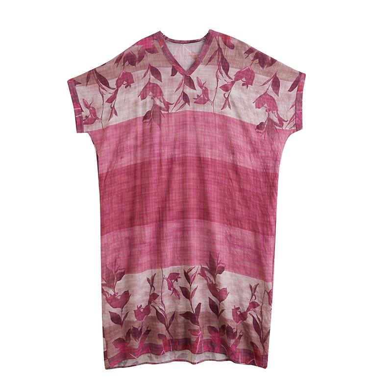 Krátký rukáv Nadměrná velikost Bavlna vintage květinové novinky v šatech pro ženy ležérní volné Maxi dlouhé letní šaty