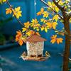Tower Shape Hanging Bird Feeder Transparent Bird Food Container Bird Perch Tray  Balcony