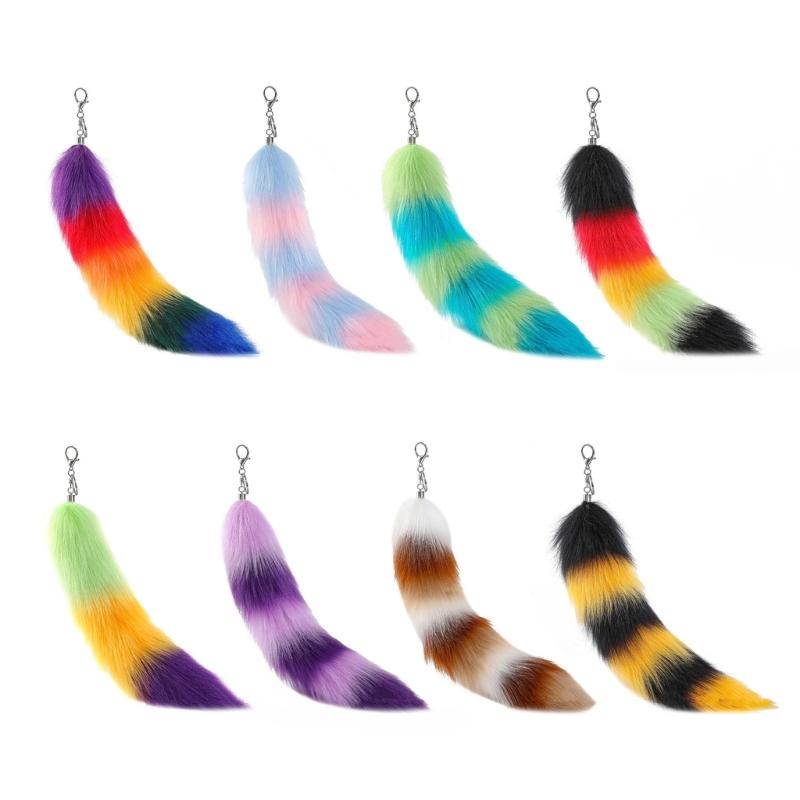 Animal Tail Shape Colorful Key Charm Handbag Decoration Unique Key Pendant