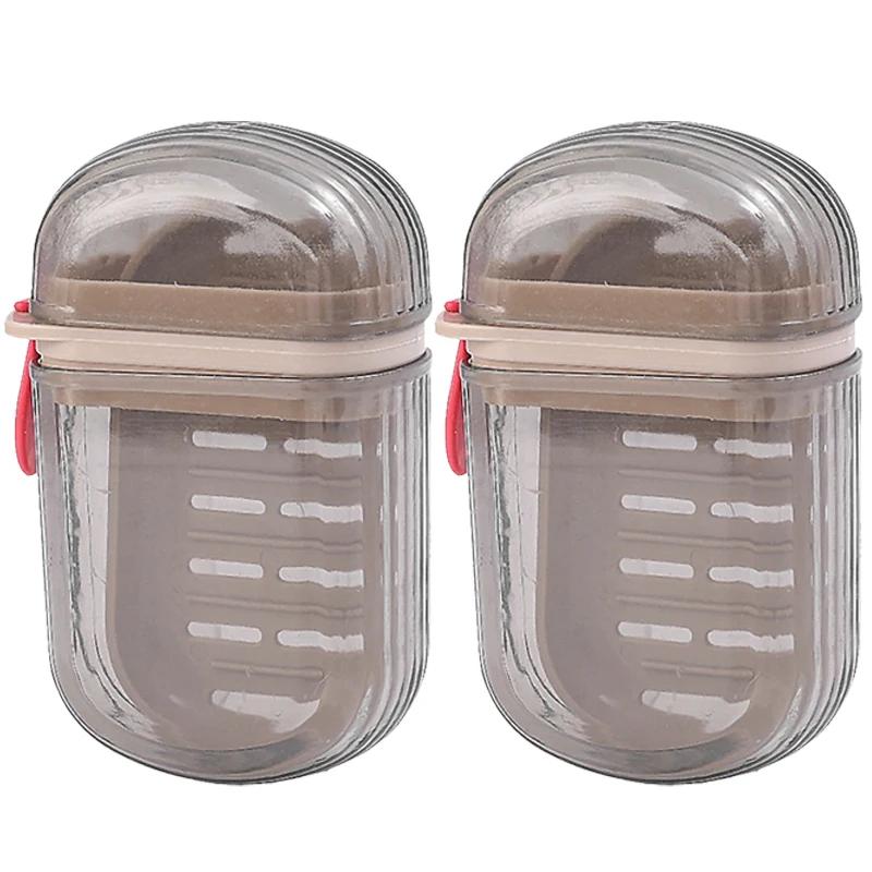 1-5Pcs Portable Soap Tray Leakproof Household Bathroom Drain Tray Bathroom Transparent Soap Box with Lid for Camping Traveling