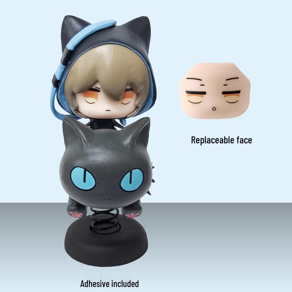 Arknights Q Version Shadow Figure: Wobbly Doll with Replaceable Face Desktop Ornament