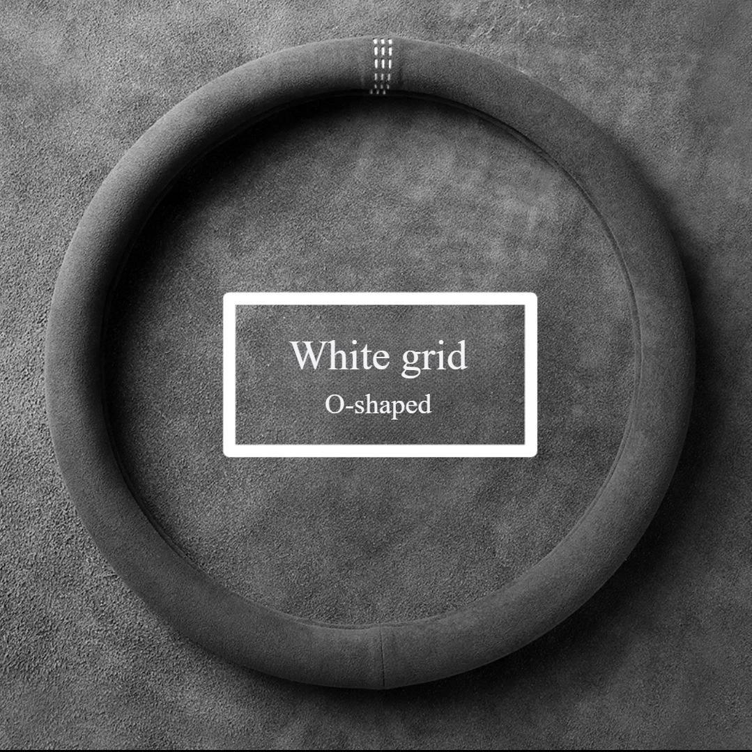 All Seasons Suede Cover Auto Steering Wheel Cover Ultra-thin Non-slip D-shaped Round Breathable Car Steering Wheel Protector