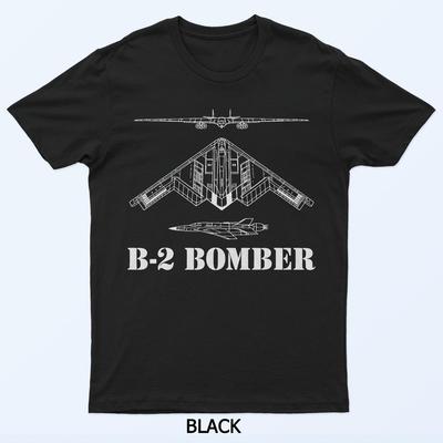 B-2 Bomber Flugzeug Schema Militärischer Tarnkappenbomber B2 T-Shirt
