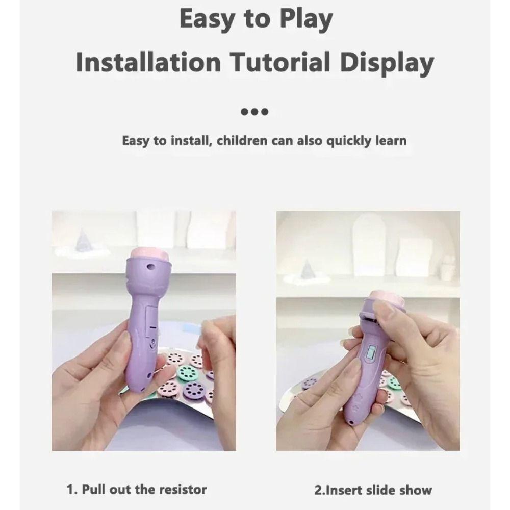 Puzzle Design Projection Flashlight 80 Patterns Cartoon Projector Baby Development