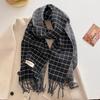 Autumn and winter new versatile couple plaid scarf women's imitation cashmere thickened warm scarf shawl