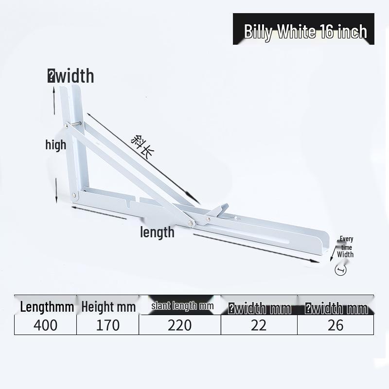 304 Stainless Steel Folding Triangle Bracket for Load-Bearing Storage Support
