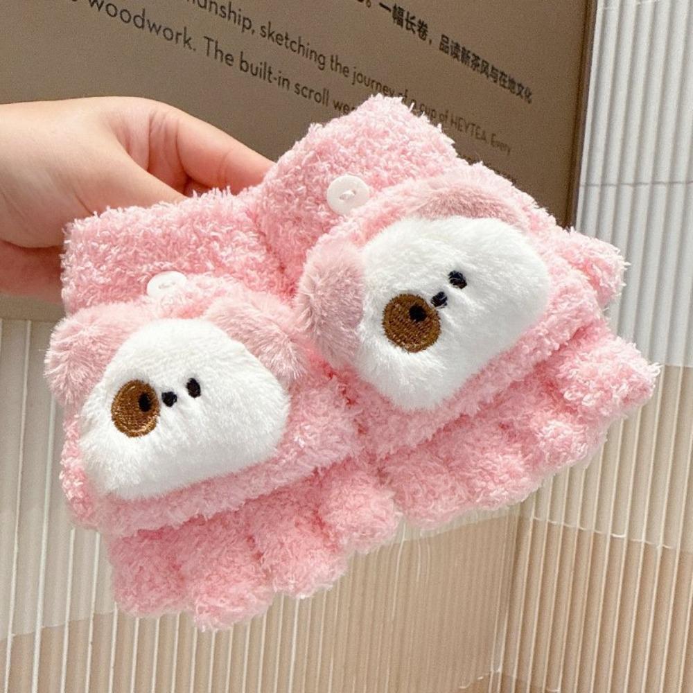 4-10 Years Old Cute Warm Kids Winter Gloves Windproof Coldproof Children Mittens Soft Thicken Knitted Gloves Outdoor