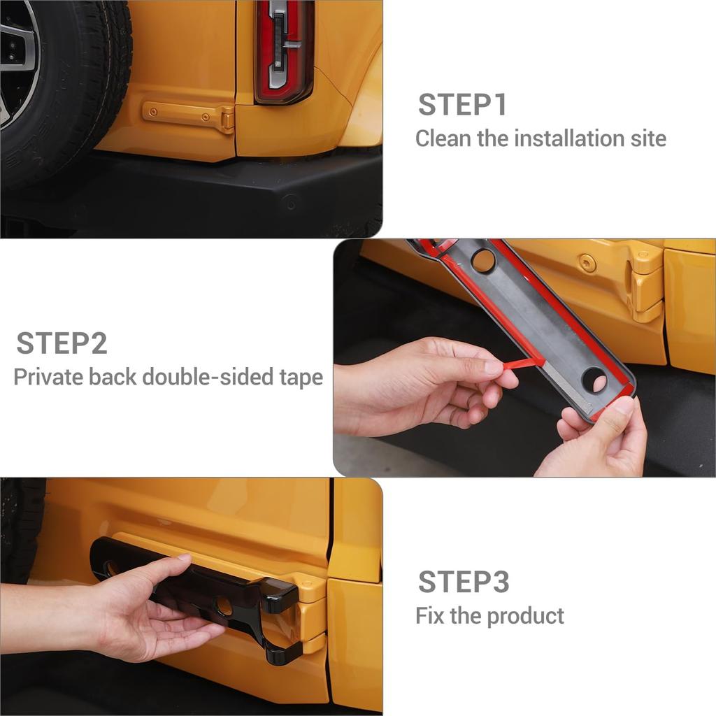 For Bronco Tailgate Hinge Cover Trim Black for Ford Bronco 2021 2022 2023 Black Exterior Accessories 2pcs