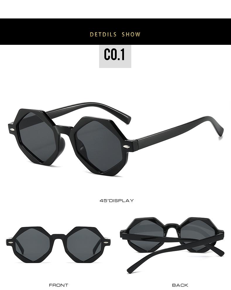 Polygon Sunglasses: European-American Angled Fashion, Color-Block, Casual Women's Style