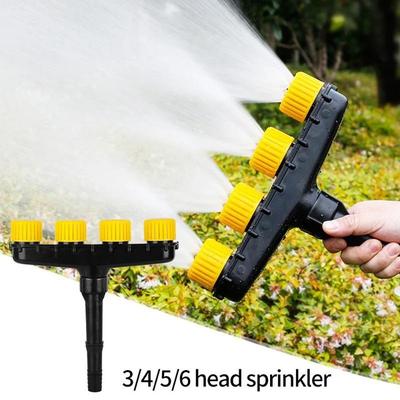 Aspersor de Agua para Césped de Jardín 3/4/5/6 Cabezales Boquilla de Neblina de Agua para Manguera de 1 "1.2" Riego de Jardín Pulverizador Manual