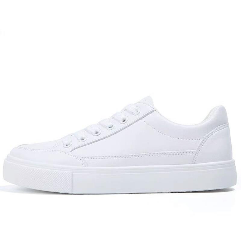 Fashion Comemore White Sports Leather Shoes for Women Trend 2025 Spring New Casual Shoe Breathable Women's Sneakers Platform Running