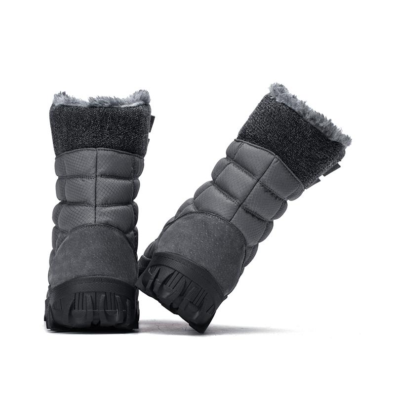 Thermal-Insulated Men's Winter Boots: Waterproof High-Top Snow Hiking Boots with Faux Fur for All-Weather Adventure