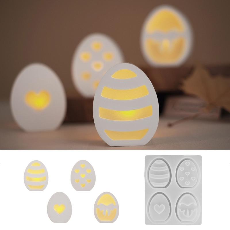 Unique Designs Eggs Mould Flexible Silicone Materials for Epoxy Resin Jewelry Plate Candle Holder Home Storage Craft