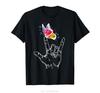 I Love You Hand Sign Language Butterfly Autism Awareness Tshirt Retro Oneck Tshirt Women Clothing Tees Fashion Unisex T Shirt