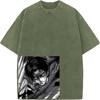 Levi Ackerman Cool Clothing Attack On Titan Manga T Shirt Men Oversized Cotton T-shirts Retro Washed Tee Harajuku Male Tshirt
