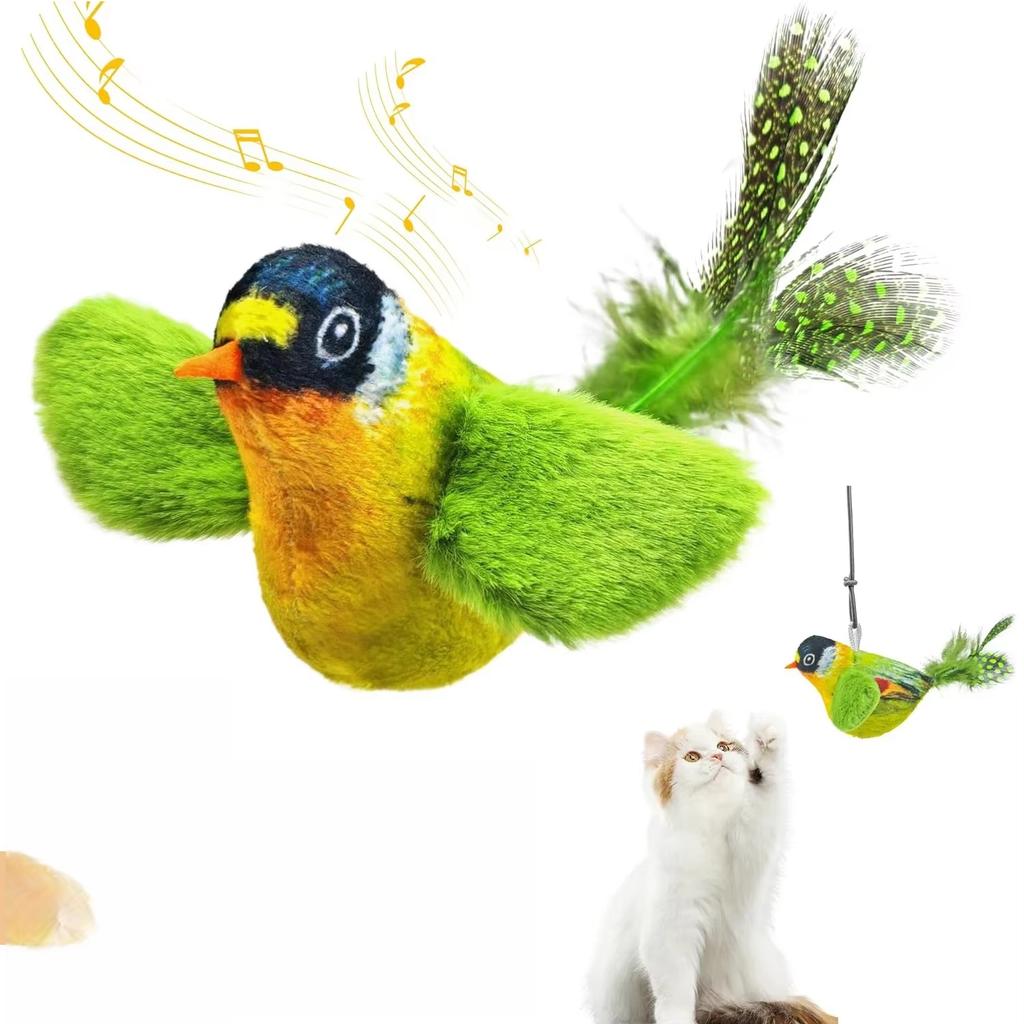 Simulation Bird Cat Toys Cats Interactive Cat Toy Realistic Bird Sound Cat Toy Plush Cat Toy Catnip Cat Toy for Cats Kitten Toy