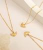 Gold-Plated Geometric Wing Pendant Necklace: Japanese-Korean Design with Titanium Steel Clavicle Chain