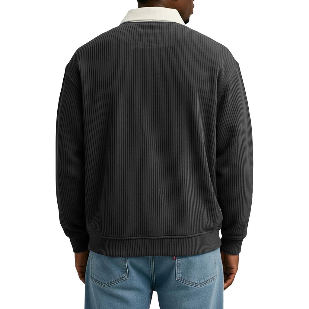 Haut Décontracté Ample pour Homme Col Boutonné Manches Longues