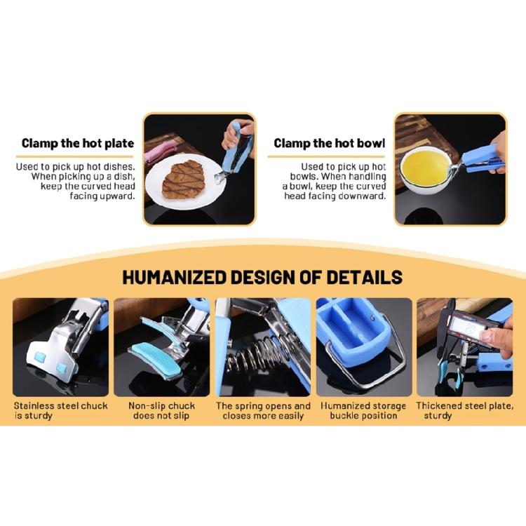 Multipurpose Dish Clamp Hot Plate Gripper Tongs For Safe Handling Of Hot Dishes In Homes Kitchens with Ergonomic Handle