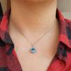 Mystic Jewels - 925 Sterling Silver Glass Evil Eye Drop Shape Filigree Pendant Silver Chain (Eye Shape), Sterling Silver, Not Applicable