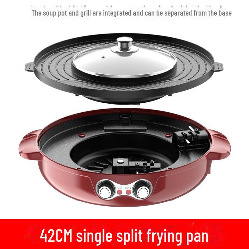 Smokeless Non-Stick Electric Grill & Shabu-Shabu Multi-Function Hot Pot