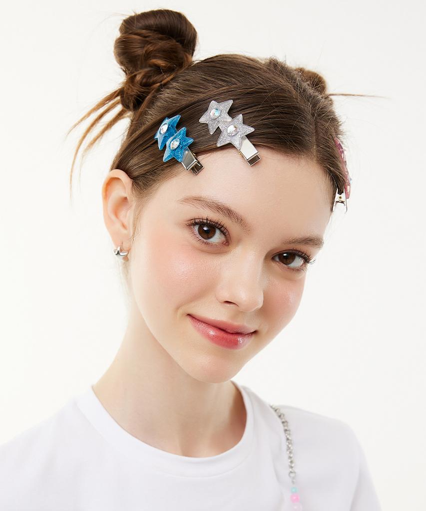 Vvv Glitter Star Cubic Clip Hairpin