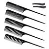 Highlight Comb, Steel Needle Combs, Heat Resistant, Anti-Static, Men's & Women's, Hair Styling, Hair Salon, Barber, Home, Black, 5-Pack
