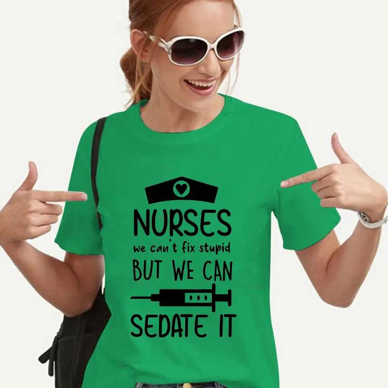 

Женские футболки Мода Медсестра Графика Y2k Топы Харадзюку Уличная одежда Горловина Короткий рукав Футболки 90-е Ульззанг Оверсайз Женская одежда 4XL