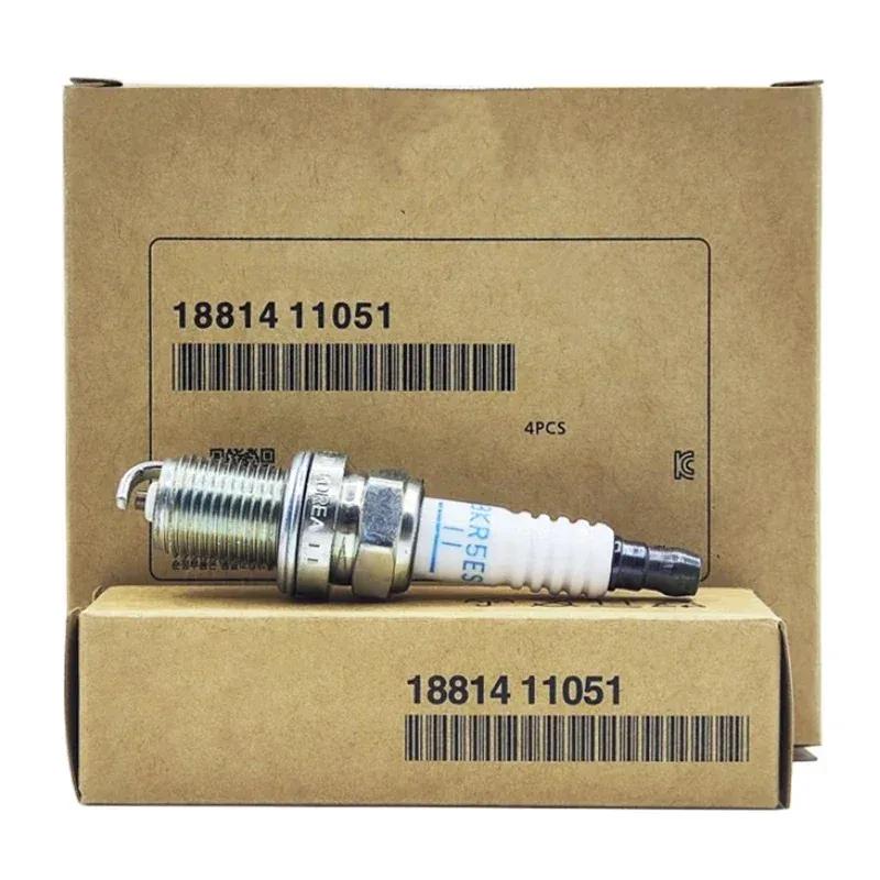 4/6PCS 18814-11051 BKR5ES11 Iridium Spark Plug For Hyundai Elantra Sonata Accent Getz Tiburon 18814 11051 BKR5ES-11 1881411051 4pcs