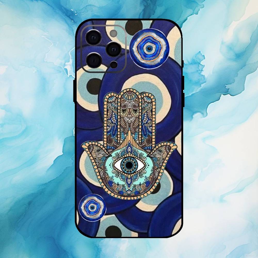 

Lucky Eye Blue Evil Eyes Phone Case For iPhone17,16,15,14,13,12,11 Plus,Pro Max Soft Black Cover iPhone17promax