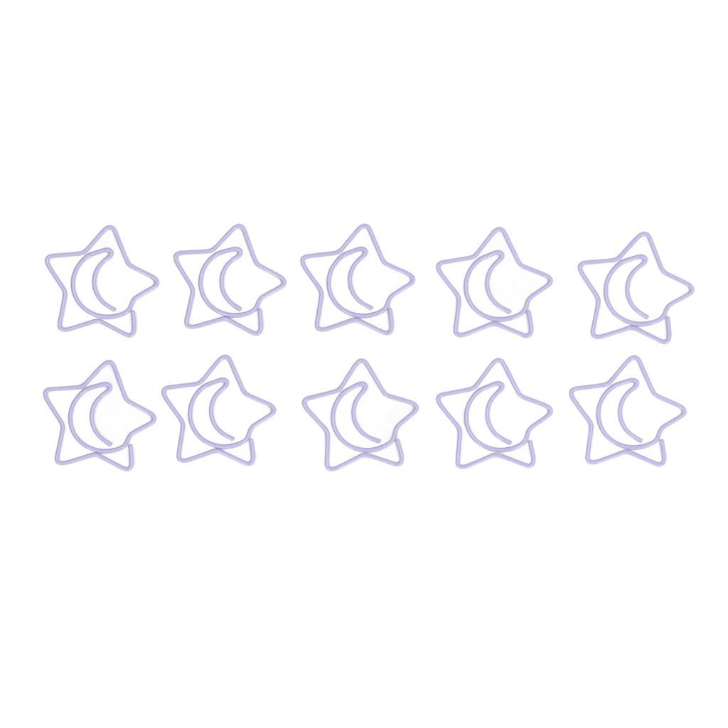 100PCS Shaped Paper Clips  Five Pointed Star Sturdy Portable for Office Memo File Classificati