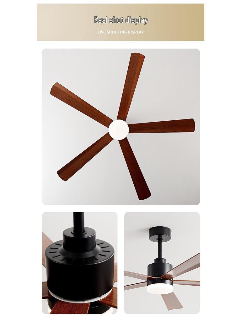 Nordic 54-Inch Ceiling Fan with Light and Chandelier for Living/Dining Room