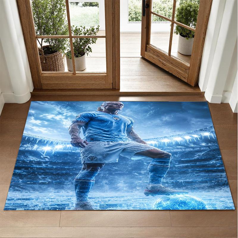 Erling Haaland Design Kristall-Samt-Teppich Weiche Dekorationsmatte für Schlafzimmer Eingang
