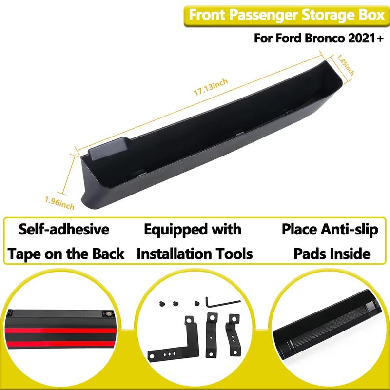 Front Passenger Grab Handle Armrest Tray Organizer Box for Ford Bronco -2025 Interior Storage Tidying Car Accessories