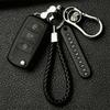 Jewelry Weave DIY Auto Leather Phone Number Plate Keyring Anti-lost Car Keychain Key Chain