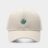 Lucky Four Leaf Clover Baseball Cap With Embroidered Flora For Spring Outdoor Activities
