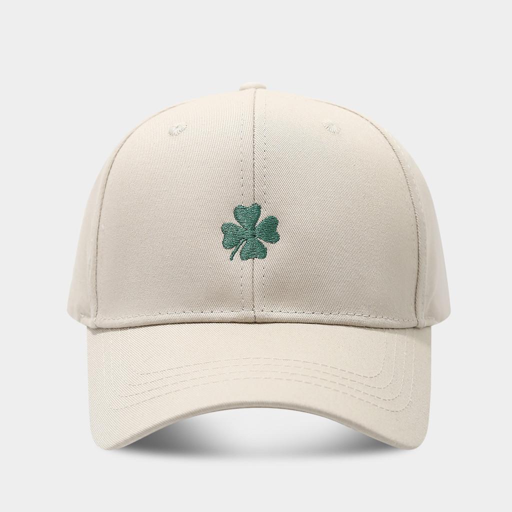 Lucky Four Leaf Clover Baseball Cap With Embroidered Flora For Spring Outdoor Activities