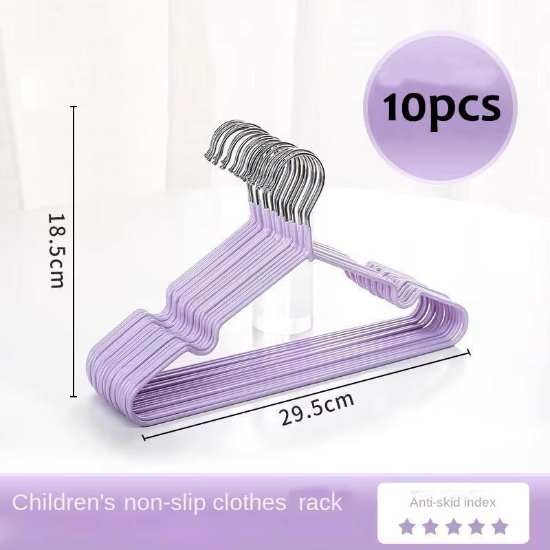 10 Piece Baby Hangers Non-slip Rubber Coating Kids Clothes Hangers Metal Infant Hangers for Toddler Coat Pant Closet Organizatio