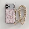 Vintage Floral Lanyard Wallet Case Mobile Phone Case for iPhone 17Air 16e 11 12 13 14Plus 15Pro MaxPU Leather Full Coverage