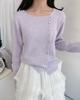 26 SS Diagonal Button Square Neck Spring Knit Cardigan