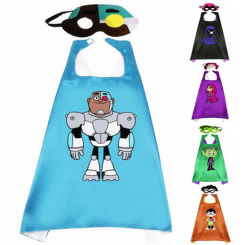 Vibrant Teen Titan Anime Superhero Costume Set With Cloak And Mask For Kids