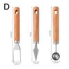 Taglia anguria Lama in acciaio inossidabile Manico in legno Multifunzionale Affetta frutta Utensile da cucina per la casa Taglio a cubetti di melone